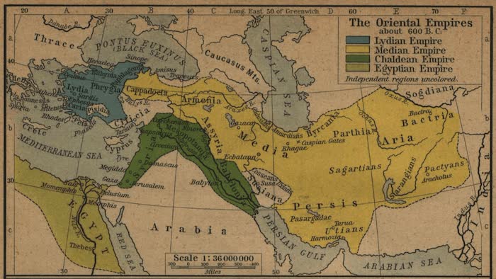 Achaemenid Empire - Mesopotamian Empires Map (600 BCE)